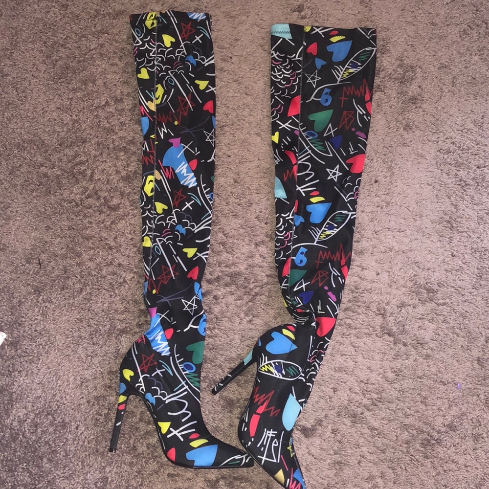 Colorful Thigh High Boot